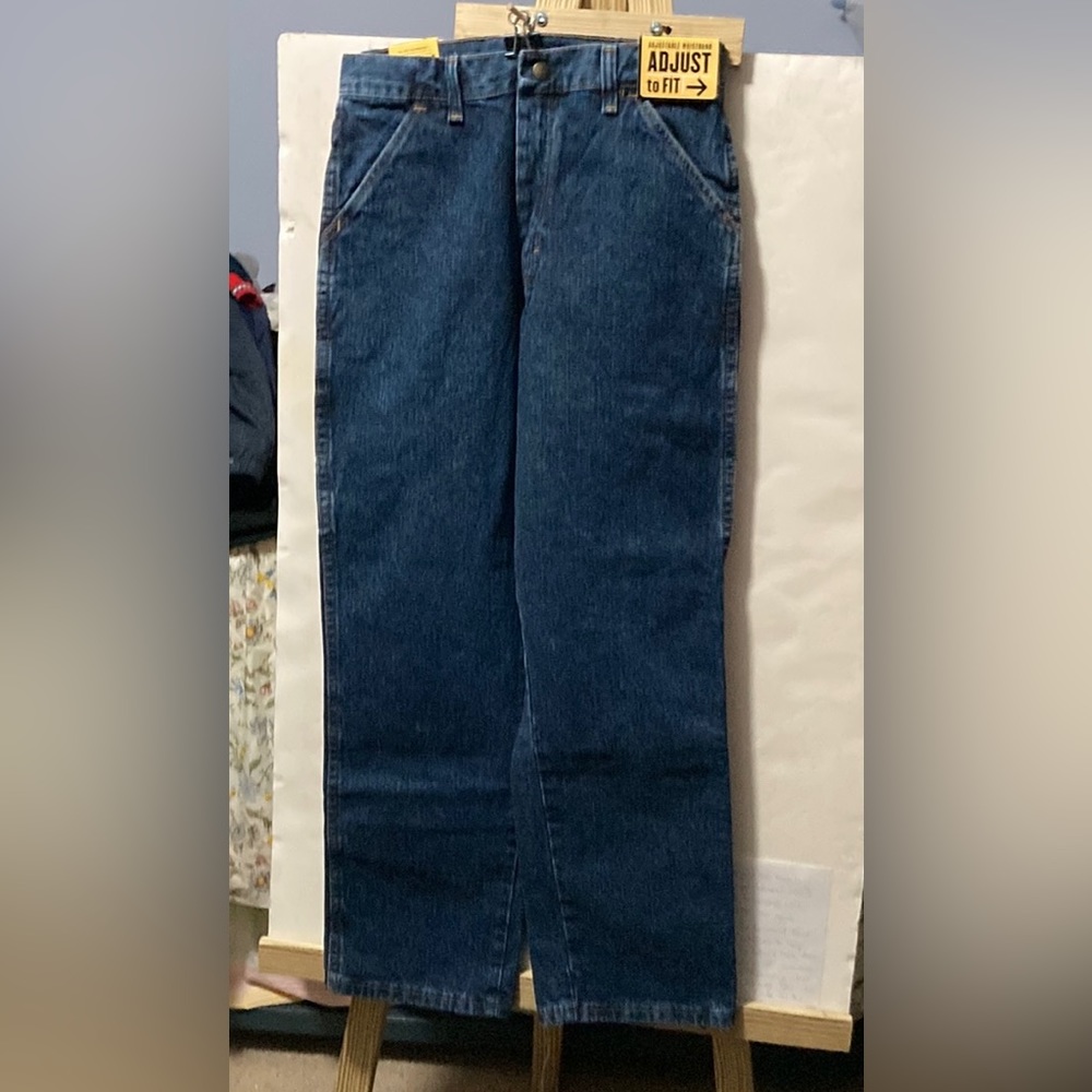 NWT, BOYS Sz 14 Wrangler Rustler Legendary Gold UTILITY JEANS, Adjustable Waist